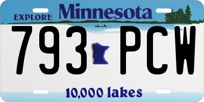 MN license plate 793PCW