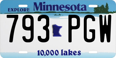 MN license plate 793PGW