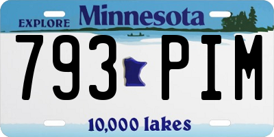 MN license plate 793PIM