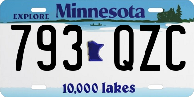 MN license plate 793QZC