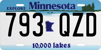 MN license plate 793QZD