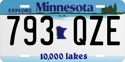 MN license plate 793QZE