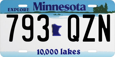 MN license plate 793QZN
