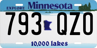 MN license plate 793QZO