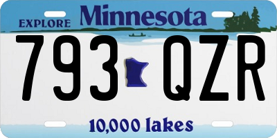 MN license plate 793QZR