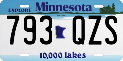 MN license plate 793QZS