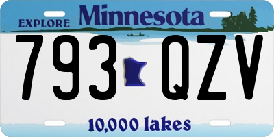 MN license plate 793QZV