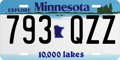 MN license plate 793QZZ