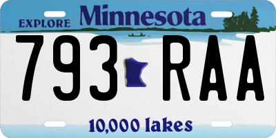 MN license plate 793RAA