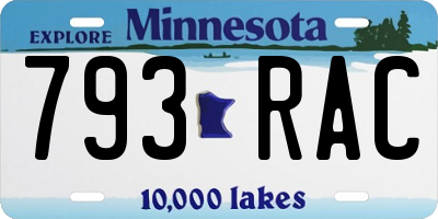 MN license plate 793RAC