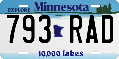 MN license plate 793RAD