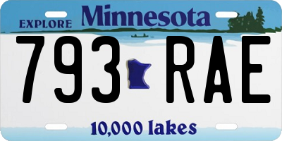 MN license plate 793RAE