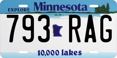 MN license plate 793RAG