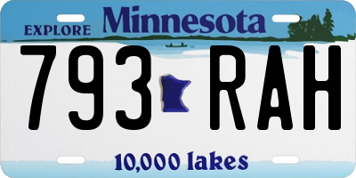 MN license plate 793RAH