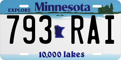 MN license plate 793RAI
