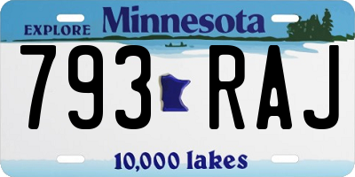 MN license plate 793RAJ