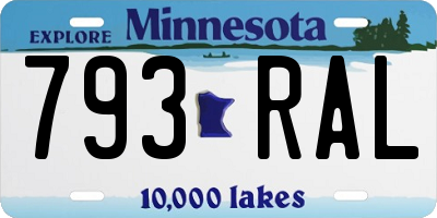 MN license plate 793RAL