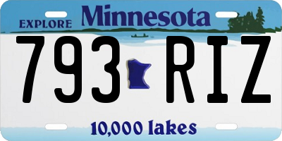MN license plate 793RIZ