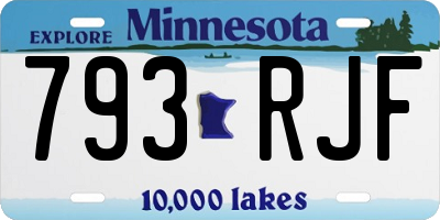 MN license plate 793RJF