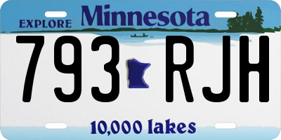 MN license plate 793RJH