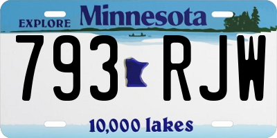 MN license plate 793RJW