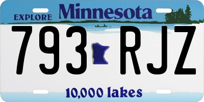 MN license plate 793RJZ