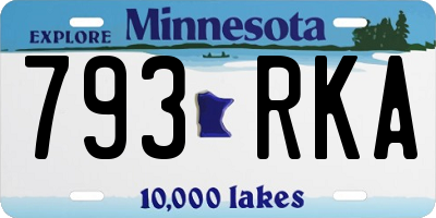 MN license plate 793RKA