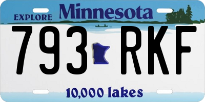 MN license plate 793RKF