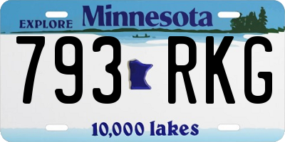 MN license plate 793RKG
