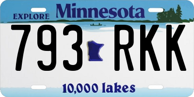 MN license plate 793RKK