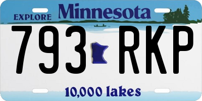MN license plate 793RKP