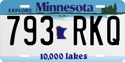 MN license plate 793RKQ
