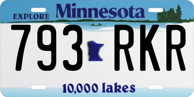 MN license plate 793RKR