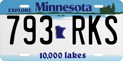 MN license plate 793RKS