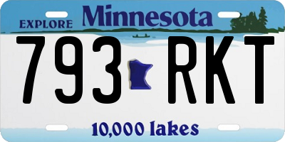 MN license plate 793RKT