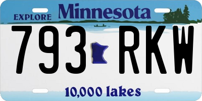 MN license plate 793RKW