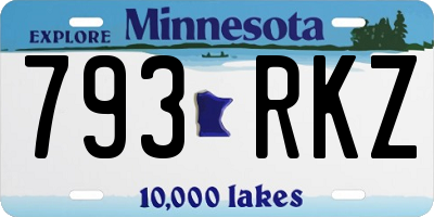 MN license plate 793RKZ