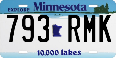 MN license plate 793RMK