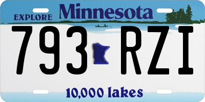 MN license plate 793RZI