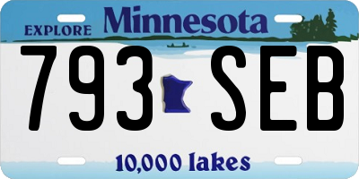 MN license plate 793SEB
