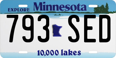 MN license plate 793SED