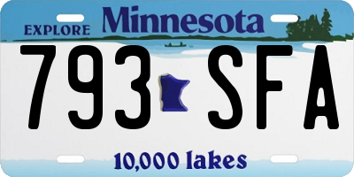 MN license plate 793SFA
