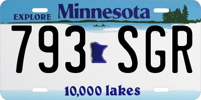 MN license plate 793SGR