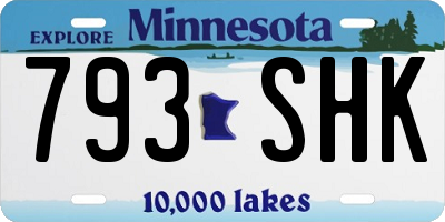 MN license plate 793SHK