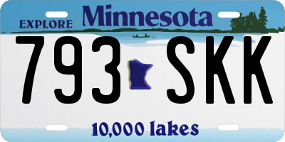 MN license plate 793SKK