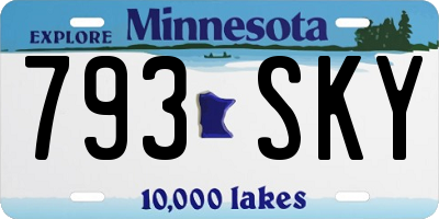 MN license plate 793SKY