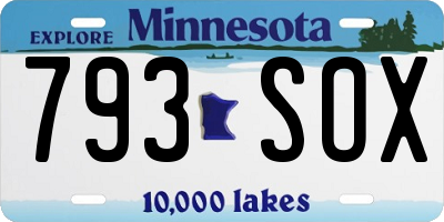 MN license plate 793SOX