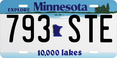 MN license plate 793STE