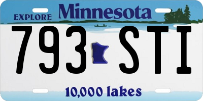 MN license plate 793STI