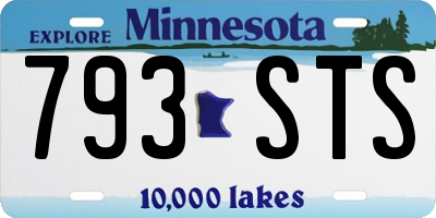 MN license plate 793STS